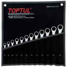 фото анонса Набор комбинированных ключей трещоточных TOPTUL 8-19мм 12ед. в чехле GPAQ1202 интернет магазин Metizmarket