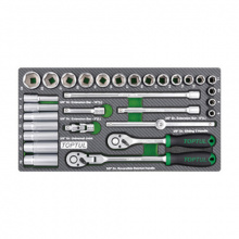 фото анонса Трещотки и головки в ложементе 3/8" 30ед. TOPTUL GEA3005 интернет магазин Metizmarket