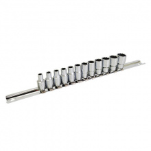 фото анонса Набор головок на планке 12-гранные 1/4" 12ед. 4-13мм TOPTUL GAAQ0801U-12 интернет магазин Metizmarket