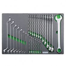 фото анонса Набор ключей комбинированных и накидных 6-32мм 28ед.(в ложементе) TOPTUL GED2820 интернет магазин Metizmarket
