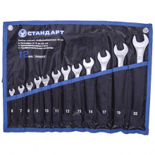 фото анонса Набор ключей комбинированных 6-22 мм 12 шт в чехле СТАНДАРТ NKK12STE-S интернет магазин Metizmarket