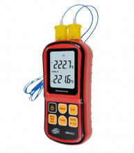 фото анонса Термометр цифровой двухканальный -250-1767°C BENETECH GM1312 интернет магазин Metizmarket