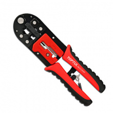 фото анонса Клещи для обжима и зачистки проводов (RJ11/RJ12/RJ45) трещоточные TOPTUL DKAC2420 интернет магазин Metizmarket