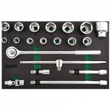 фото анонса Набор головок с трещоткой в ложементе 3/4" 20ед. TOPTUL GVD2010 интернет магазин Metizmarket