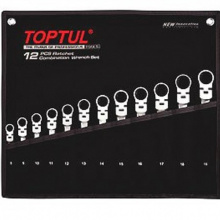 фото анонса Набор ключей с трещоткой и шарниром комбинированных TOPTUL 12ед. 8-19мм в чехле GPAQ1204 интернет магазин Metizmarket