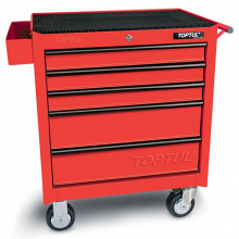 фото анонса Тележка для инструмента TOPTUL 5 секций (красная) TCAA0502 интернет магазин Metizmarket
