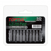 фото анонса Набор насадок отверточных TOPTUL 1/4" L25мм PZ1 10ед. FSCA0801G интернет магазин Metizmarket