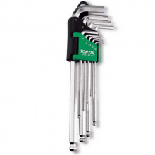 фото анонса Набор ключей шестигранных с шаром TOPTUL 1,5-10мм 9ед. длинных GAAL0916 интернет магазин Metizmarket