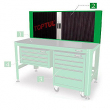 фото анонса Полка для верстака TOPTUL 1560*200*603мм + 20 держателей TAAD1602 интернет магазин Metizmarket