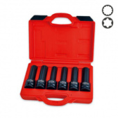 фото анонса Набор головок длинных ударных 3/4" E18, E20, E22, E24, 17мм, 19мм 6 ед. TOPTUL JGAI0602 интернет магазин Metizmarket