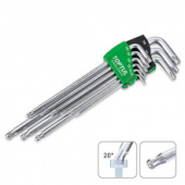фото анонса Набор ключей TORX Г-обр. T10-T50 TOPTUL 9ед. супердлинных с отверстием и шаром GAAL0928 интернет магазин Metizmarket