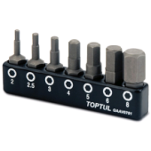 фото анонса Набор бит шестигранных TOPTUL 1/4" 7ед. (Hex: 2, 2.5, 3, 4, 5, 6, 8mm) GAAV0701 интернет магазин Metizmarket