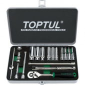 фото анонса Набор инструмента дюймового TOPTUL 1/4" 18ед. 3/16"-9/16" (длинные головки) GCAD1813 интернет магазин Metizmarket