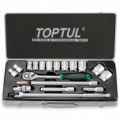 фото анонса Набор головок с трещоткой TOPTUL 1/2" 18ед. (6-гр.) GCAD1802 интернет магазин Metizmarket