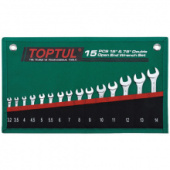 Набор ключей рожковых TOPTUL 15 шт. 3,2-14мм 15°х75° GRAJ1501 фото анонса фото анонса Набор ключей рожковых TOPTUL 15 шт. 3,2-14мм 15°х75° GRAJ1501 интернет магазин Metizmarket