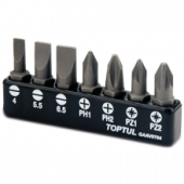 Набор бит TOPTUL 1/4" 7ед. (SL: 4*0.5, 5.5*1, 6.5*1.2; PH1, PH2; PZ1, PZ2) GAAV0704 фото анонса фото анонса Набор бит TOPTUL 1/4" 7ед. (SL: 4*0.5, 5.5*1, 6.5*1.2; PH1, PH2; PZ1, PZ2) GAAV0704 интернет магазин Metizmarket