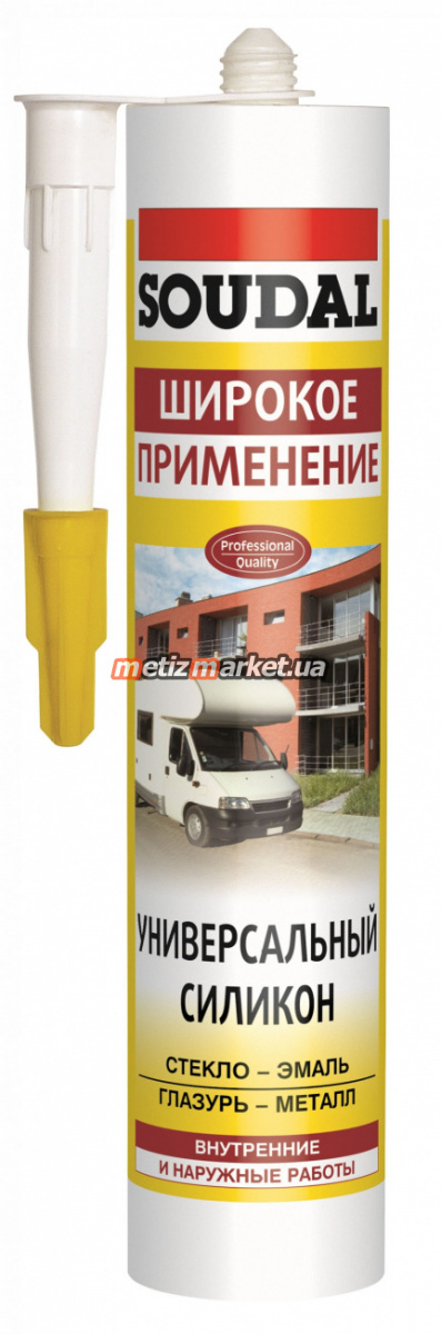 Герметик силик. SOUDAL унив. прозр. 300мл, фото подробное подробное фото герметик силик. soudal унив. прозр. 300мл интернет магазин Metizmarket