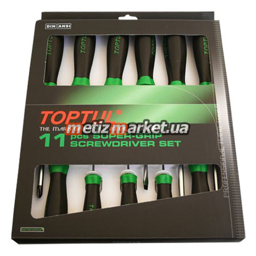 подробное фото набор отверток toptul 11 ед. gaae1101 интернет магазин Metizmarket