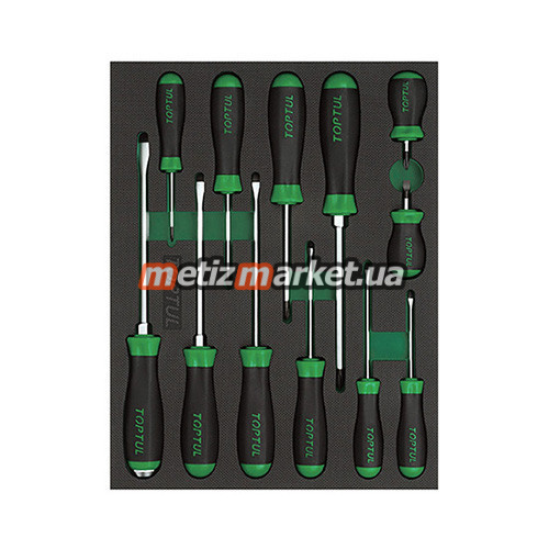 подробное фото набор отверток в ложементе 12ед. toptul gvb1202 интернет магазин Metizmarket