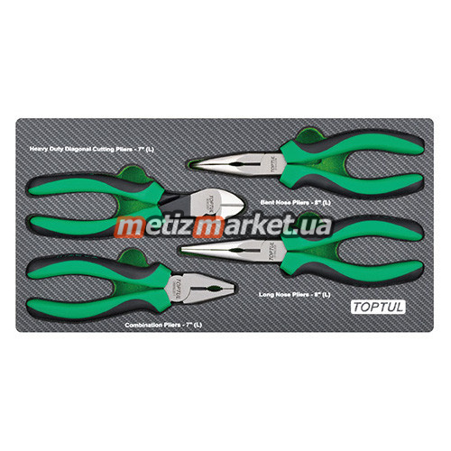 подробное фото набор пассатижей 4ед. (в ложементе) toptul gea0407 интернет магазин Metizmarket