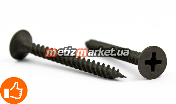 подробное фото  саморез черный по металлу тайвань 3.5x30 фосф интернет магазин Metizmarket